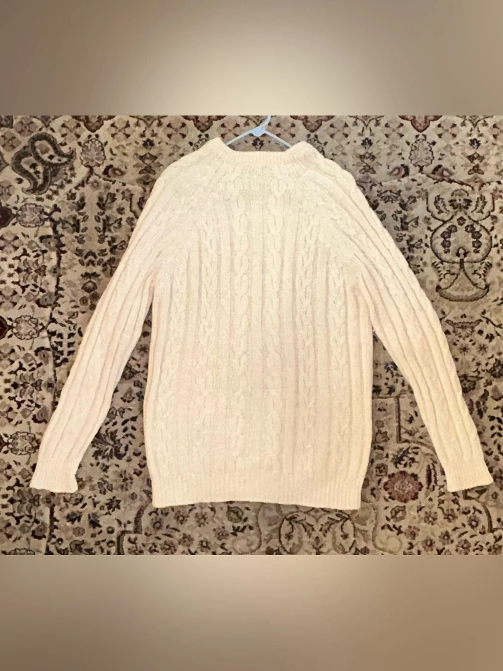 VTG CLONA CableKnit Sweater Men XL Cream Hand Made Pure New Wool Aran IRELAND